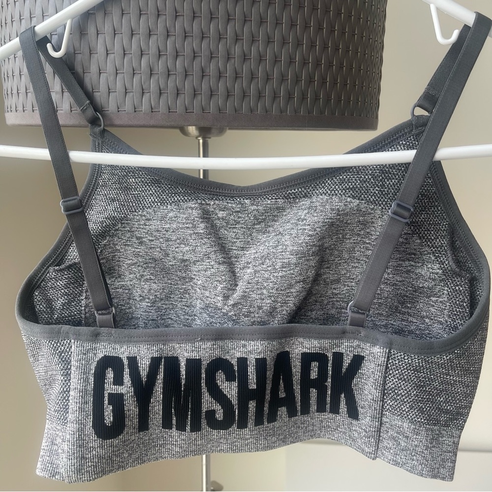 GYMSHARK Flex Strappy Sports Bra - Charcoal Grey Marl